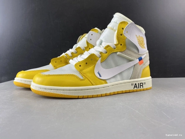 Powder AQ0818-149 x Off-White 1 Jordan Air White NRG Yellow-Cone Dark 1212